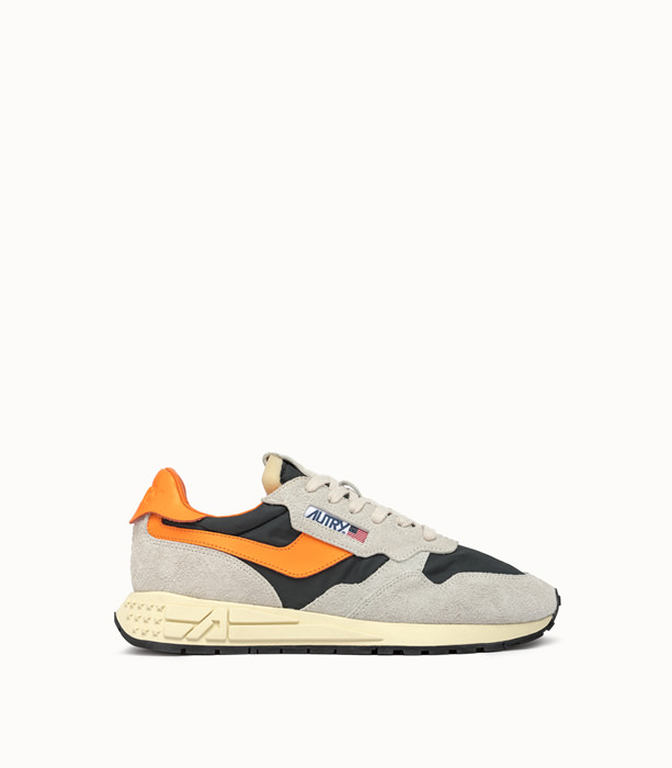 AUTRY: AUTRY REELWIND LOW SNEAKERS COLOR WHITE AND ORANGE