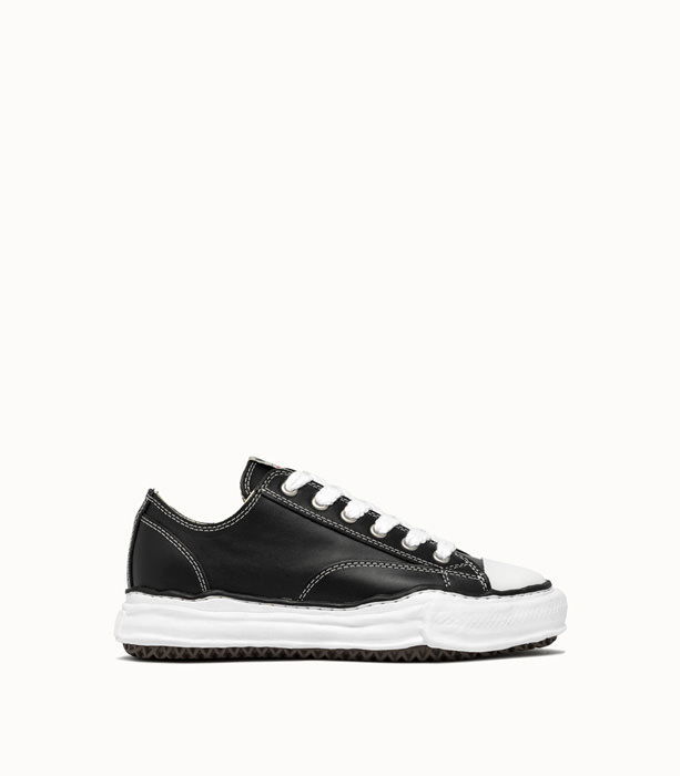 MIHARA YASUHIRO: SOLE SNEAKERS IN LEATHER COLOR BLACK | Playground Shop