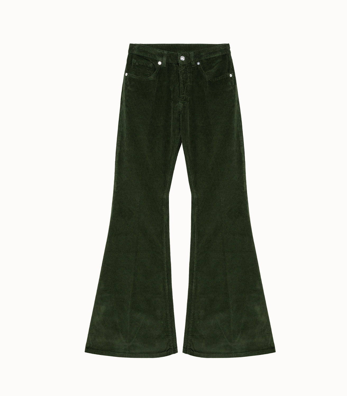 Jakarta Green Corduroy High-Waisted Pants