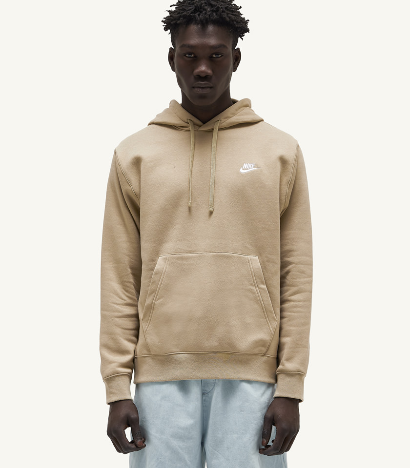 nike club hoodie in khaki stone