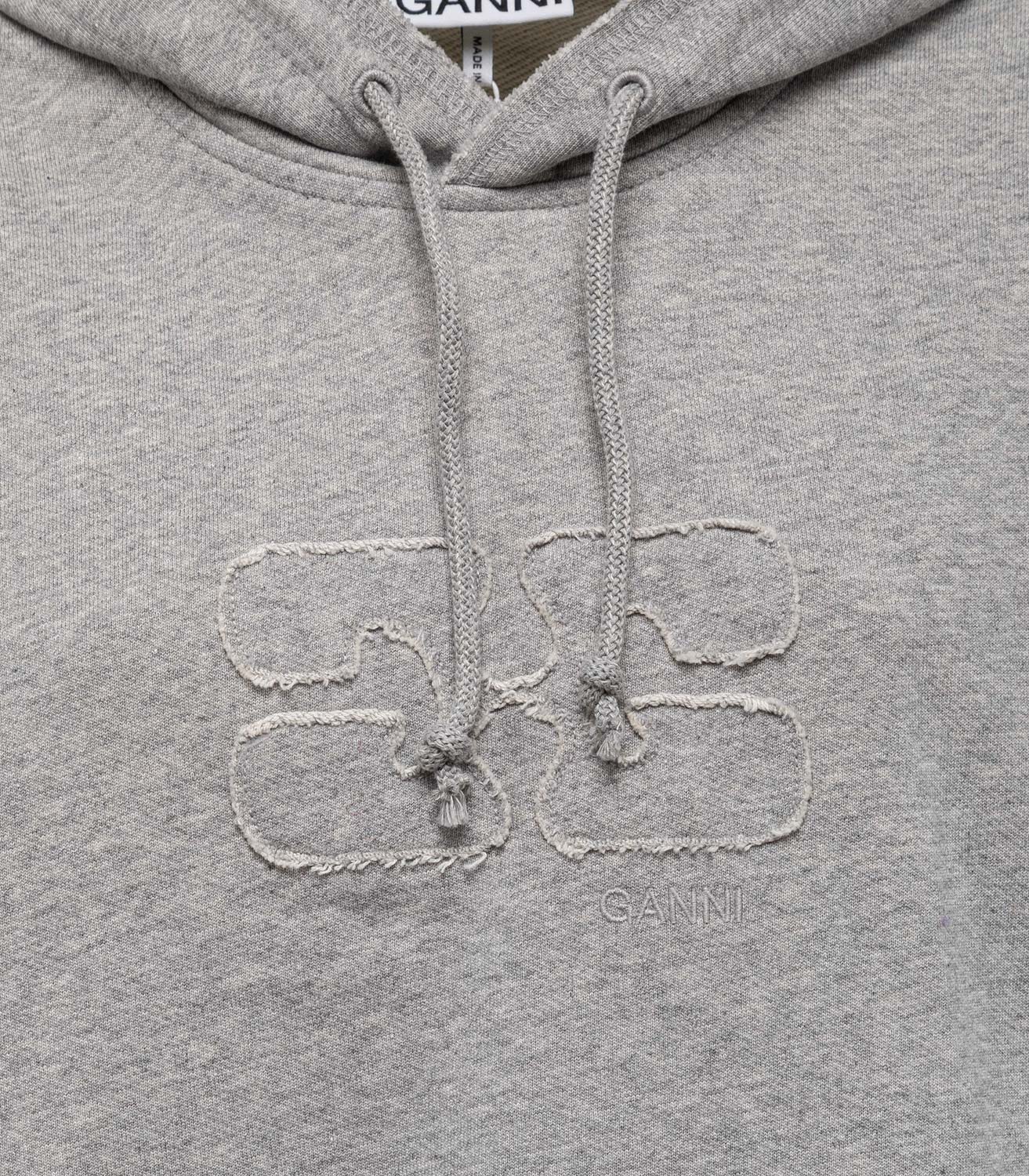 GANNI CROPPED HOODED SWEATSHIRT | Playground