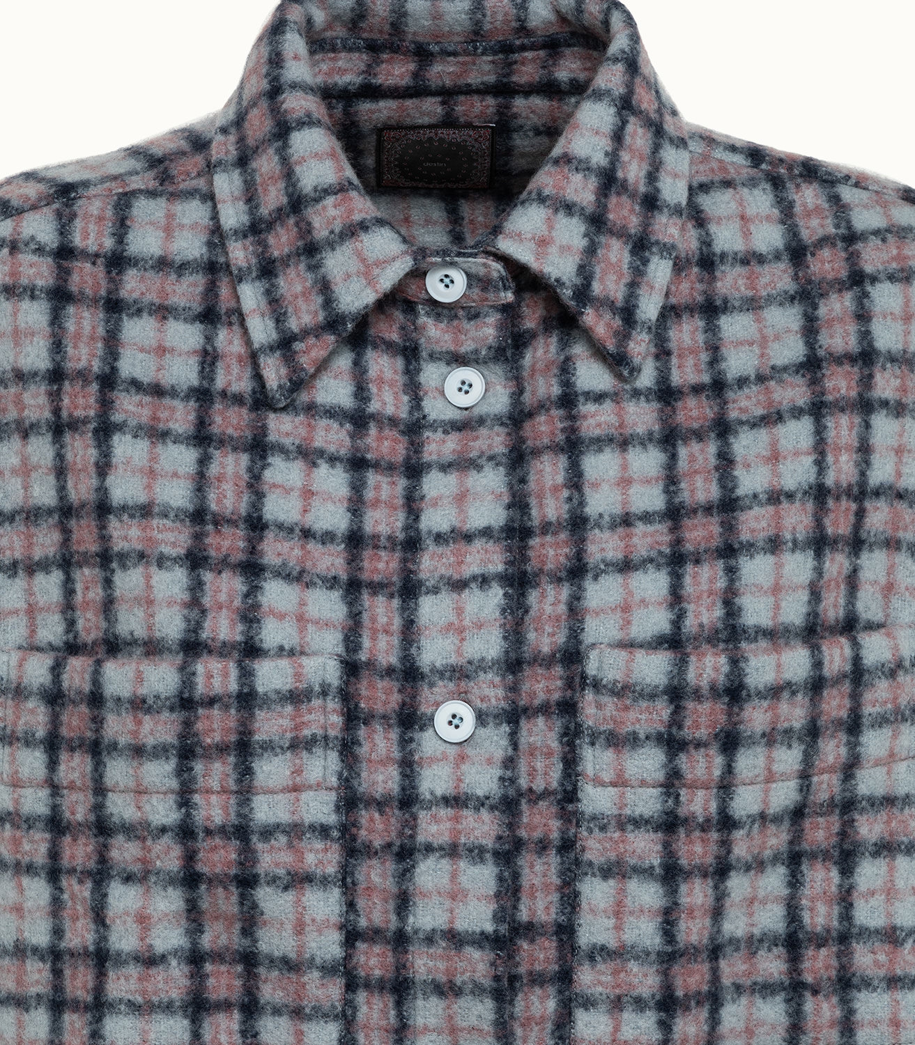 PIERRE-LOUIS MASCIA, Grey Men's Checked Shirt